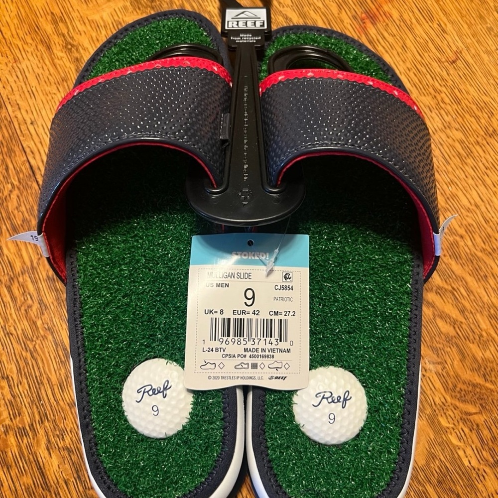 Reef Slide Sandals with Golf Ball Design